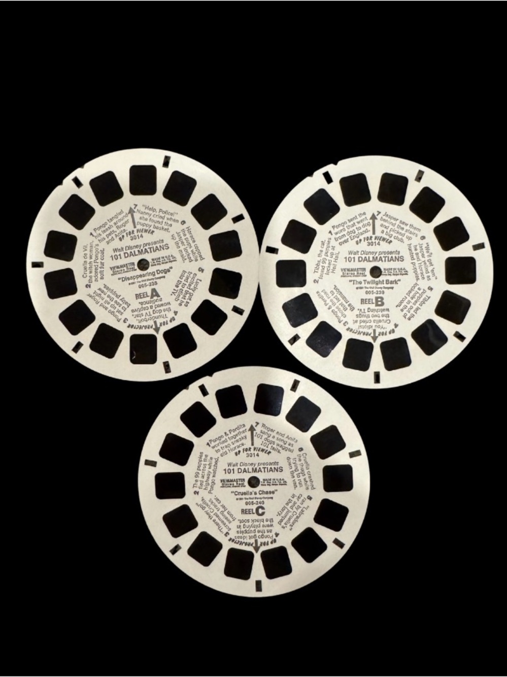 View Master Disney’s 101 Dalmatians Set 3014 3D Reels 1961